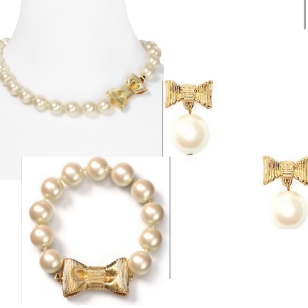 kate spade all wrapped up pearl bow earrings